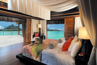 Beach hut bedroom interior
