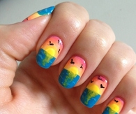 Ocean sunset nails
