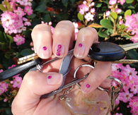 Pink marbled embellishments 
