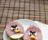 Angry bird sandwich