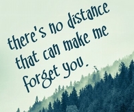 There no distance that can make me forget you