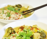 Yellow curry with tofu and veg