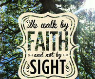 We walk by faith not by sight