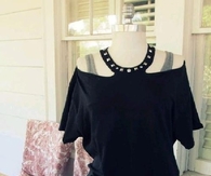 DIY Rhinestone Collar Shirt