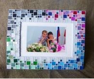 DIY Colorful Mosaic Picture Frame