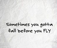 Sometimes you gotta fall before you fly