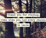Thank you for staying