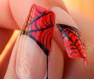 Spider web nail art