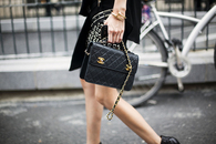 Black and gold chanel purse