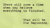 That will be the beginning