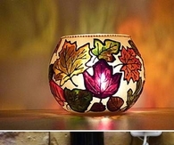 DIY Autumn Painted Candle Holder