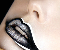 Black and white lip art