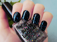 Black glitter nail polish