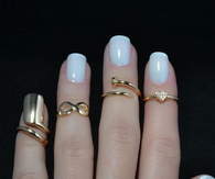 Powder white with gold plated nails