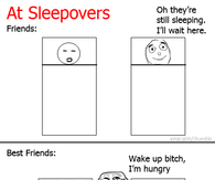 At sleepovers