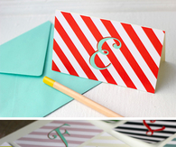Printable monogram cards