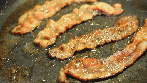 Frying bacon
