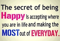 the secret of being happy