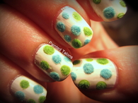 Fuzzy polka dot nail designs