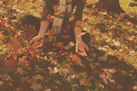 Playing in the leaves