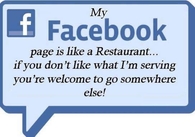my facebook page is like a restaurant