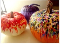 Melted Crayon Pumpkins