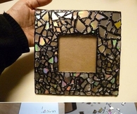 DIY Mosaic Frame from Old CDs