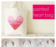 DIY Paited Heart Bag