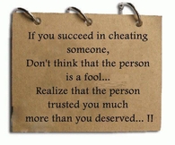 If you succeed in cheating someone