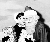 Audrey Hepburn with Santa Claus