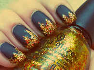 China Glaze Golden Glitter Nails