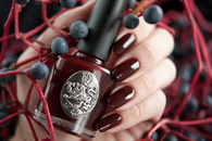 Berry red nail polish