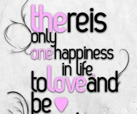 To Love and be loved...