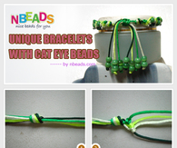 Unique bracelets with cat eye beads