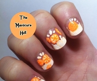 Orange cream manicure