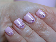 Pastel pink stud nails