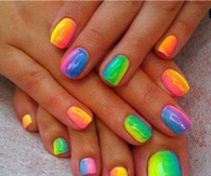 Rainbow nails and toenails