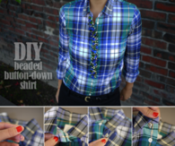 DIY beaded button down shirt