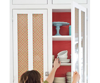 Gift paper wrapped cabinets