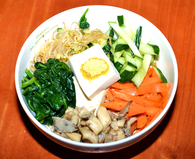 Vegan bibimbap made with quinoa