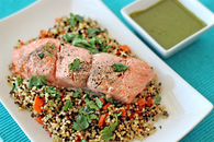 Moroccan Salmon with Quinoa and  Carrots