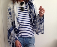 Blue tie dye fashion