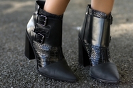 Faux animal skin boots