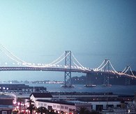 Lit up bridge