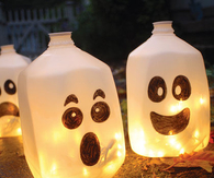 Ghost milk jug lantern