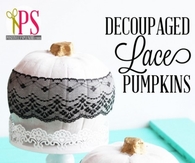 Decoupage lace pumpkins