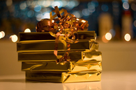 Gold wrapped gifts