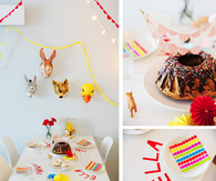 Colorful birthday table