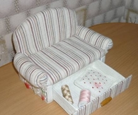 Cardboard sofa with drawer