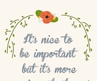 Its more important to be nice